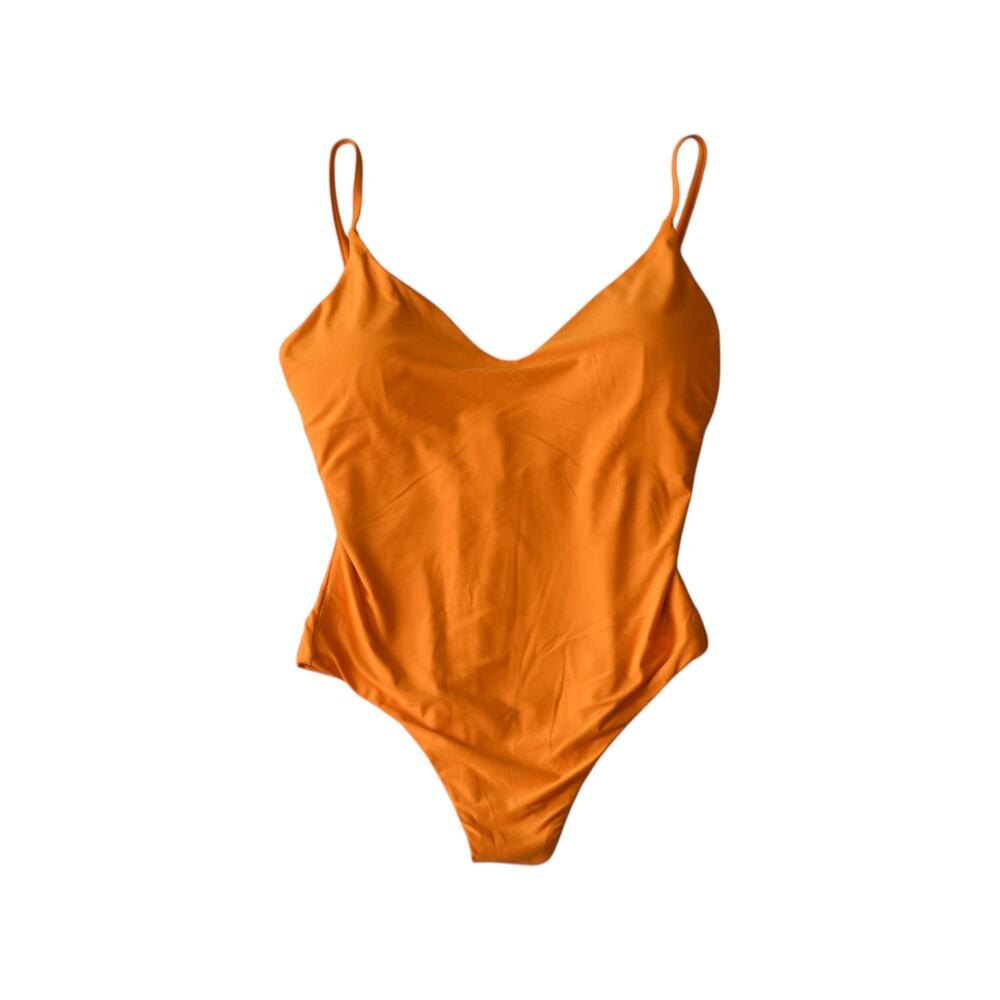 J.Crew Orange One Piece Swimsuit Size 10 Open Back Swimwear